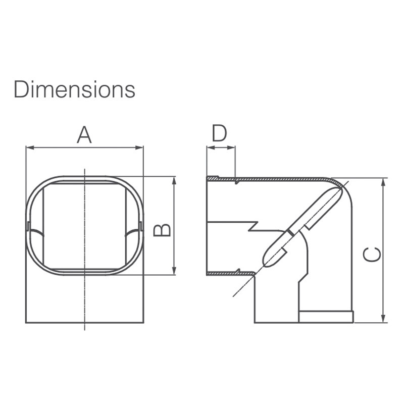 SC 90° Vertical Ell - Inaba Denko